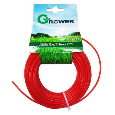 Леска для триммера 2,4мм 15м круг G15K24 GROWER 185028
