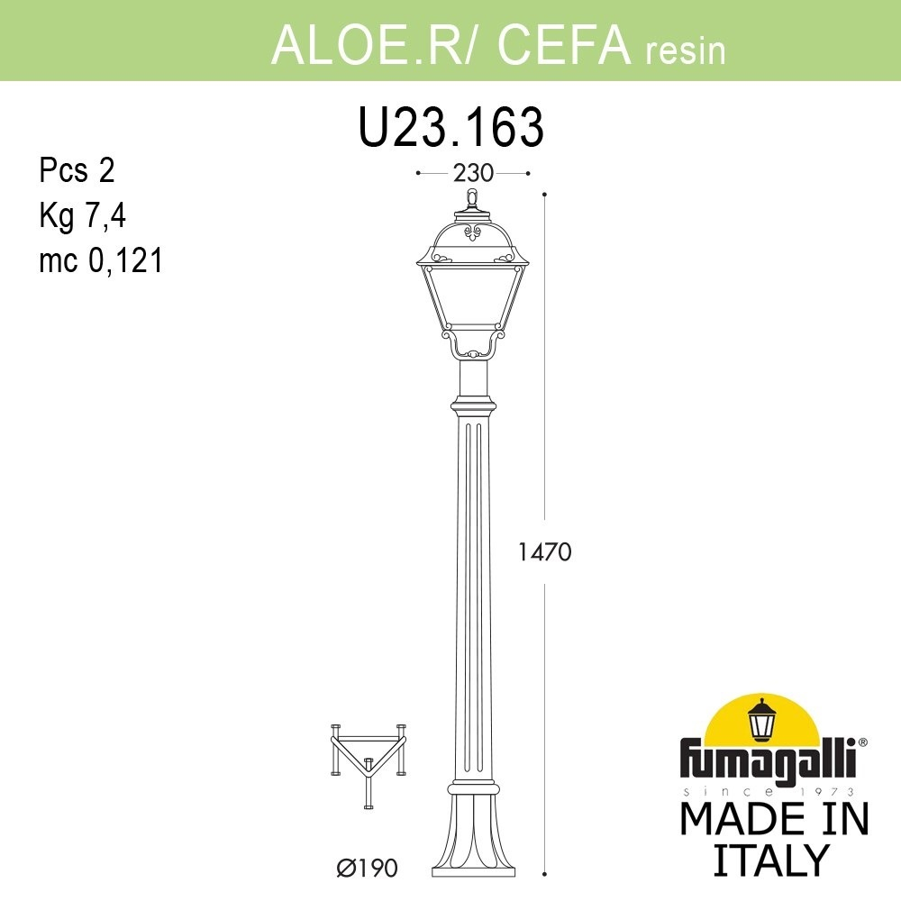 Ландшафтный светильник Fumagalli CEFA U23.163.000.AXF1R