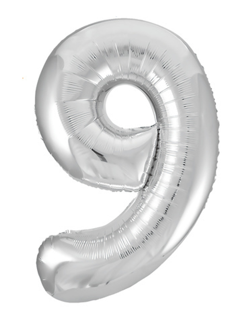 Аг 40''/102 см, Цифра Slim Серебро "9"(надутый гелием)