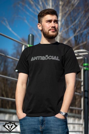Футболка Antisocial Reflective Logo Black 2.0 (чёрный)