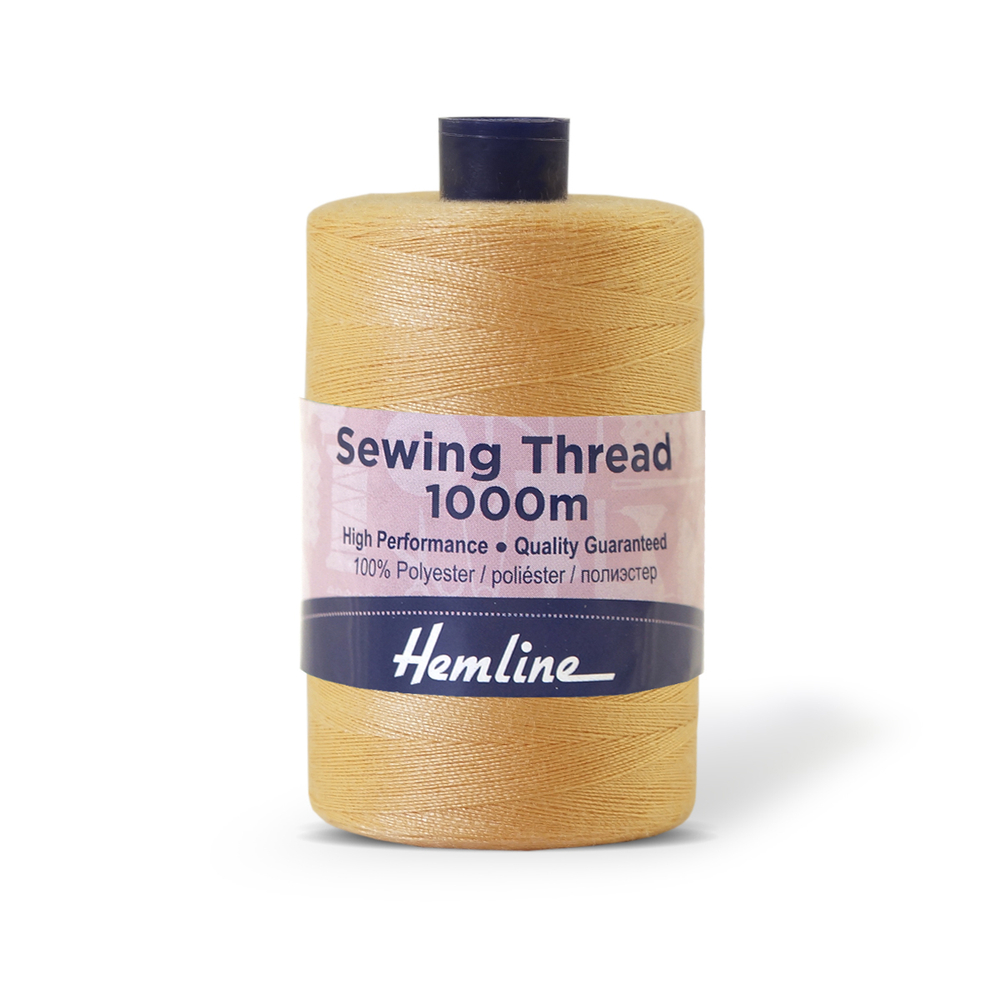 Нить универсальная Hemline для шитья, 100% полиэстер, цвет абрикосовый, 1000 м