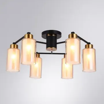 Потолочная люстра 6*Е14 A7027PL-6BK янтарный/черный Leo Arte Lamp