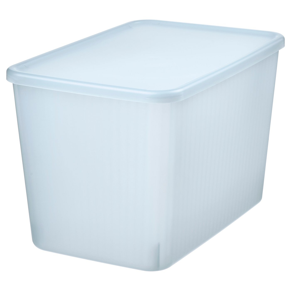 IKEA RYKTA  (ИКЕА РИКТА)  -  Контейнер с крышкой - прозрачный серо-голубой 24x36x23 см/14.5 л