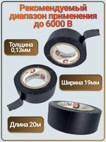 Универсальная изолента 19 мм, 20 м, 130 мкм, 2 шт. Mitsuji