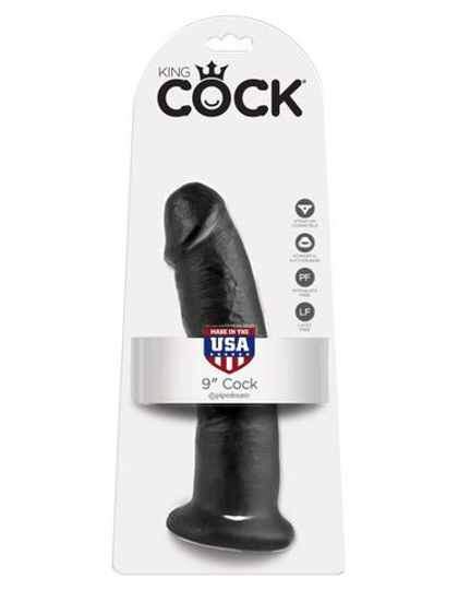 Фаллоимитатор реалистик на присоске черный King Cock 9 Cock Black