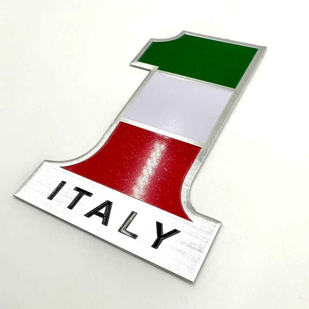 Наклейка Italy 1 объемная полиурентановая (Флаг Италии 8х12см). Зеленый, белый, красный цвет