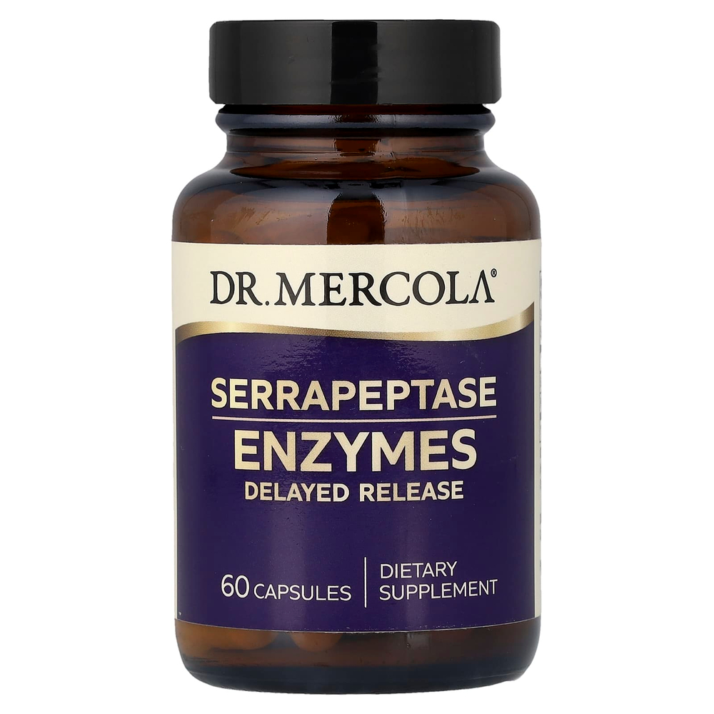 Dr. Mercola, Ферменты серрапептазы, 60 капсул