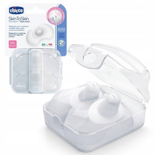 Силиконовые накладки на грудь Chicco, размер M/L, 2 шт