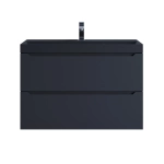 Тумба с раковиной Uperwood Tanos-Classic Quartz 80 см, черная/уголь
