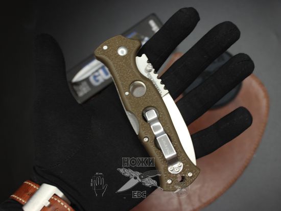 Складной нож Cold Steel 10ABV3 Gunsite Counter Point I c клинком из стали AUS-10A, рукоять Grivory (Griv-Ex)