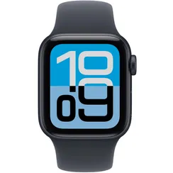 Часы Apple Watch SE 3, 2025, 44 мм, алюминий цвета «тёмная ночь», ремешок Sport Band цвета «тёмная ночь»