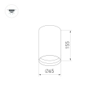 Корпус SP-POLO-SURFACE-R65 (BK, 1-3, 200mA) (Arlight, IP20 Металл, 5 лет)