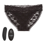 Черные кружевные трусики с вибромассажером Remote Control Panty Set L/XL (Размер: L-XL) (Цвет: черный)