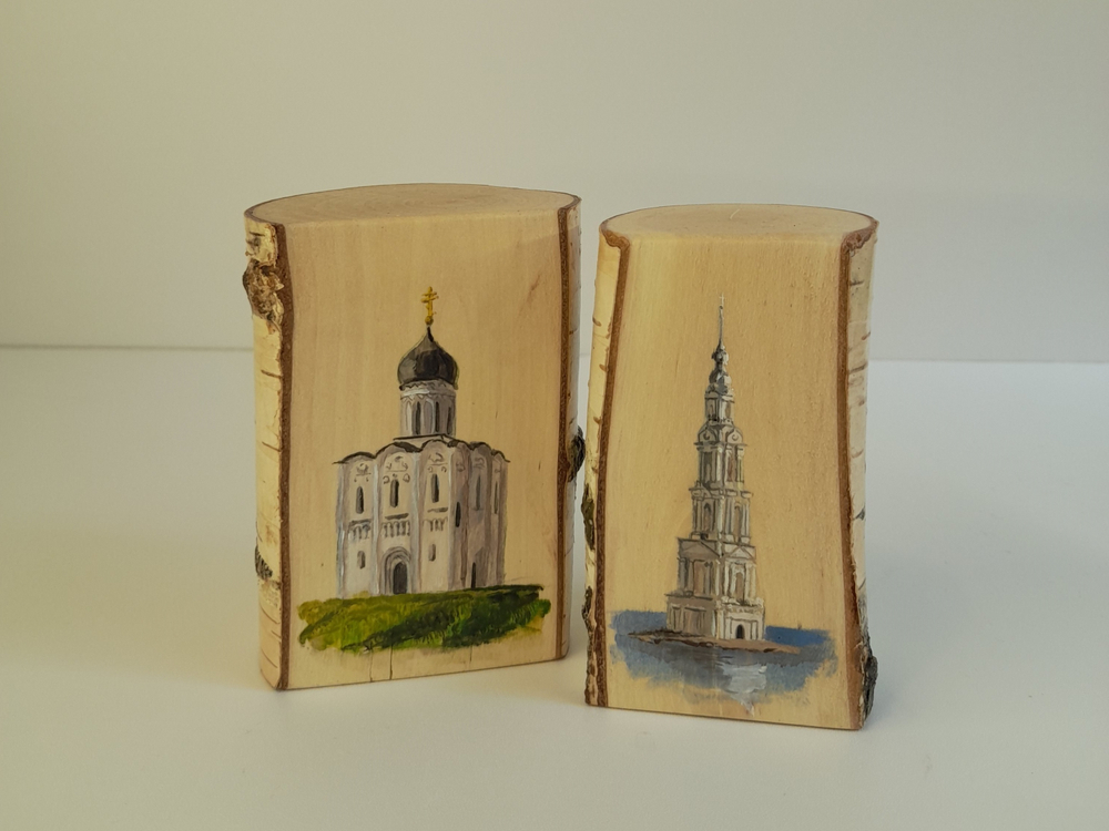Рисунки на срезах дерева. Мини-панно.