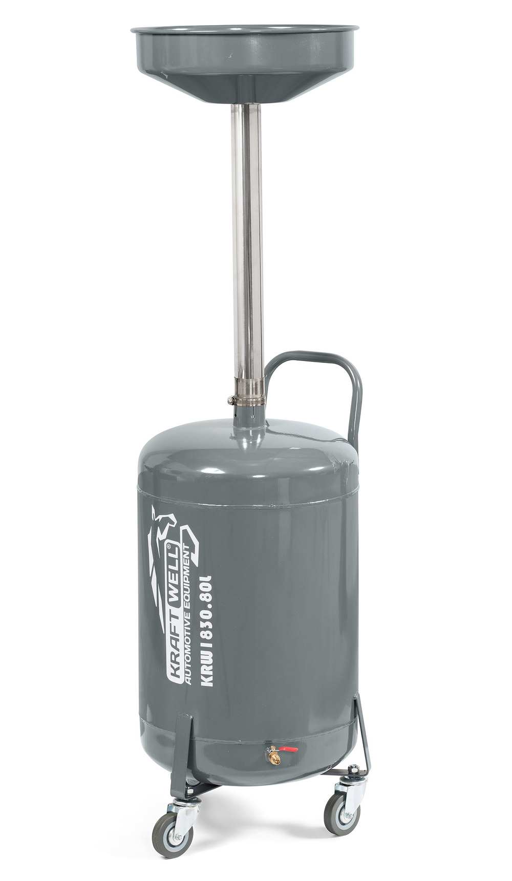 KraftWell KRW1830.80L Установка для слива масла/антифриза с подъемной ванной, 90 л