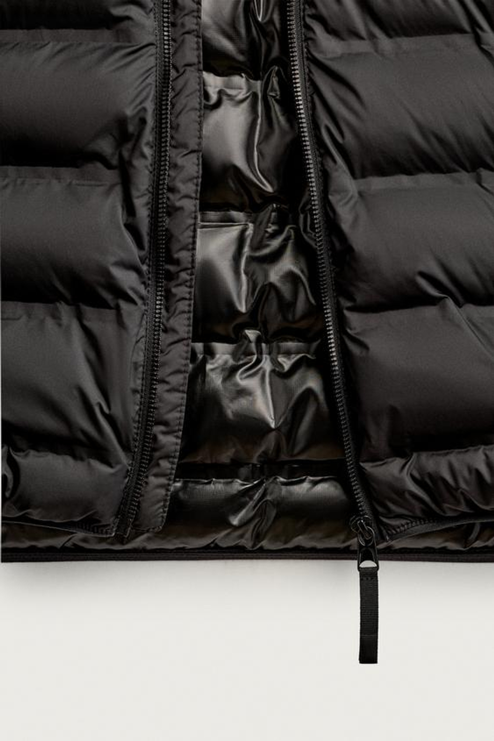 ZARA ЛЕГКАЯ СТЕГАНАЯ КУРТКА WATER REPELLENT, ЧЕРНЫЙ
