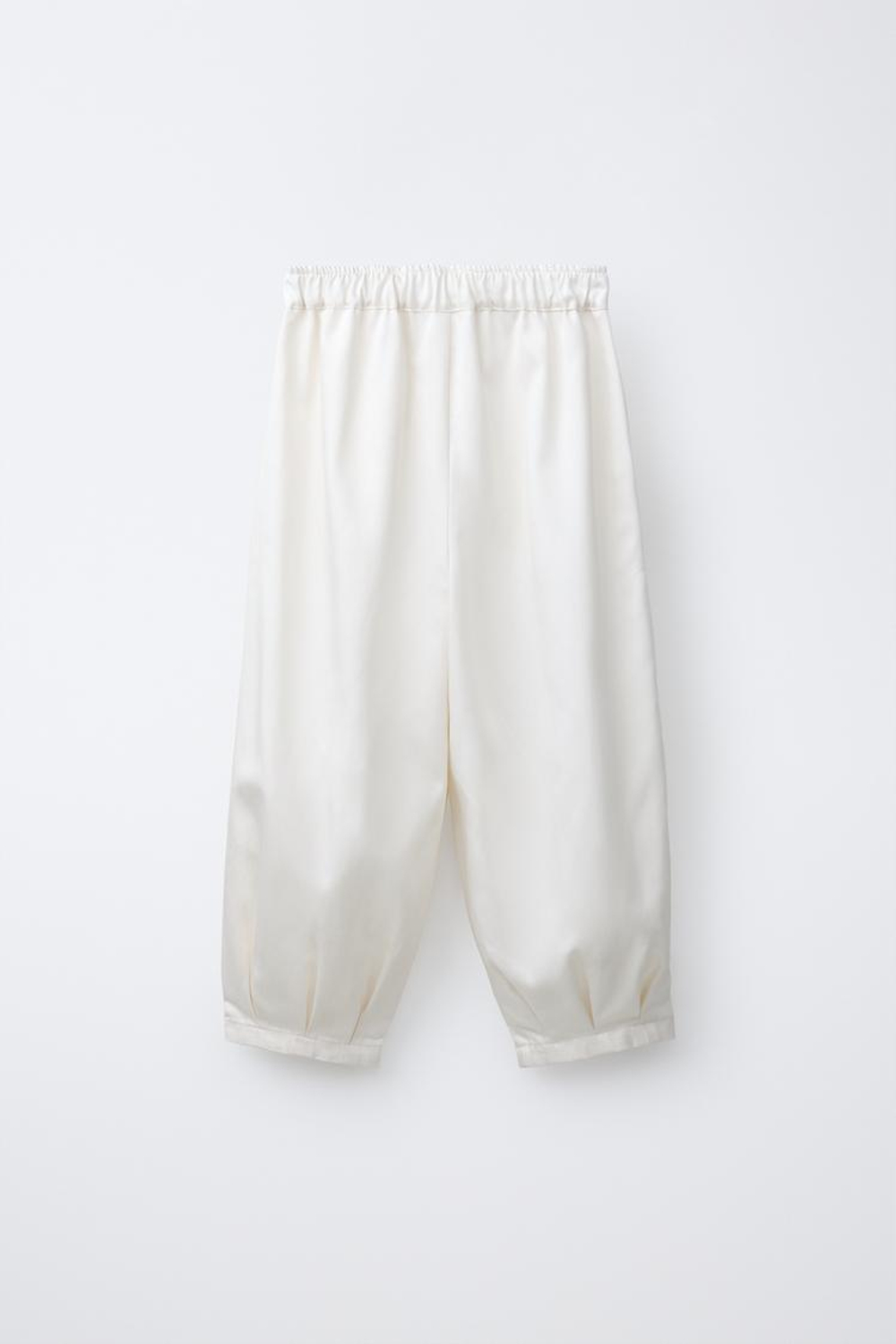 ZARA БРЮКИ BARREL С ЗАЩИПАМИ, ЭКРЮ
