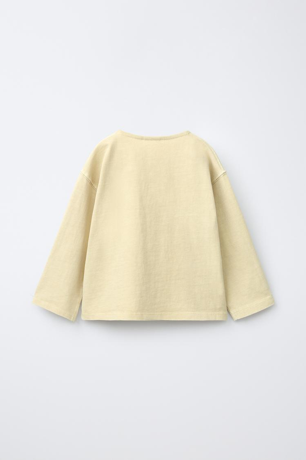 ZARA ФУТБОЛКА С ВОРОТНИКОМ ХЕНЛИ, ВАНИЛЬНЫЙ