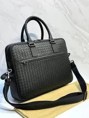 Кожаный портфель Bottega Veneta с плечевым ремнем