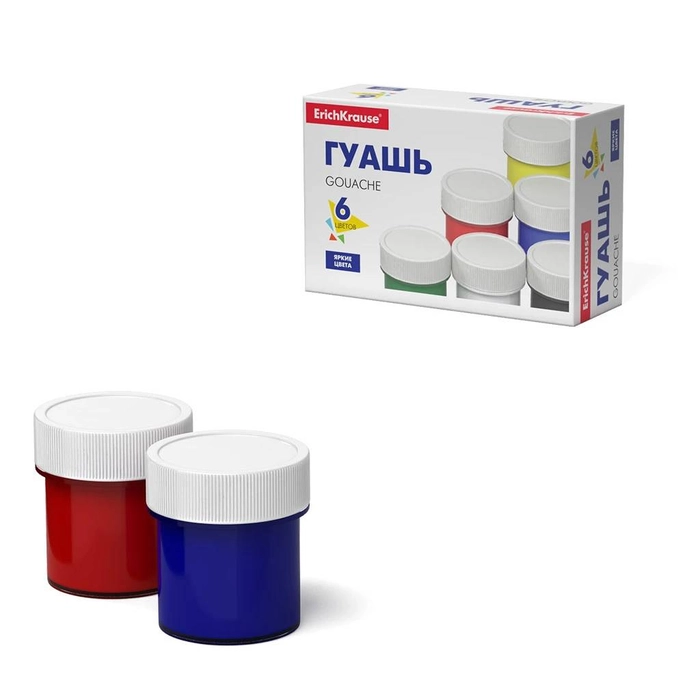 Гуашь EK Basic 6цв 17мл,  50543*36