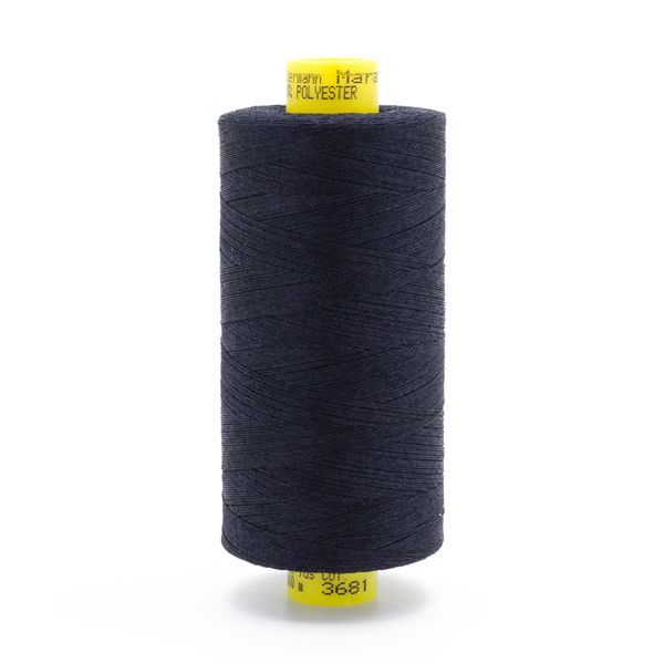 Нитка Gutermann Mara 120 (1000 метров), 1 кат., универсальная | 3681 черно-синий