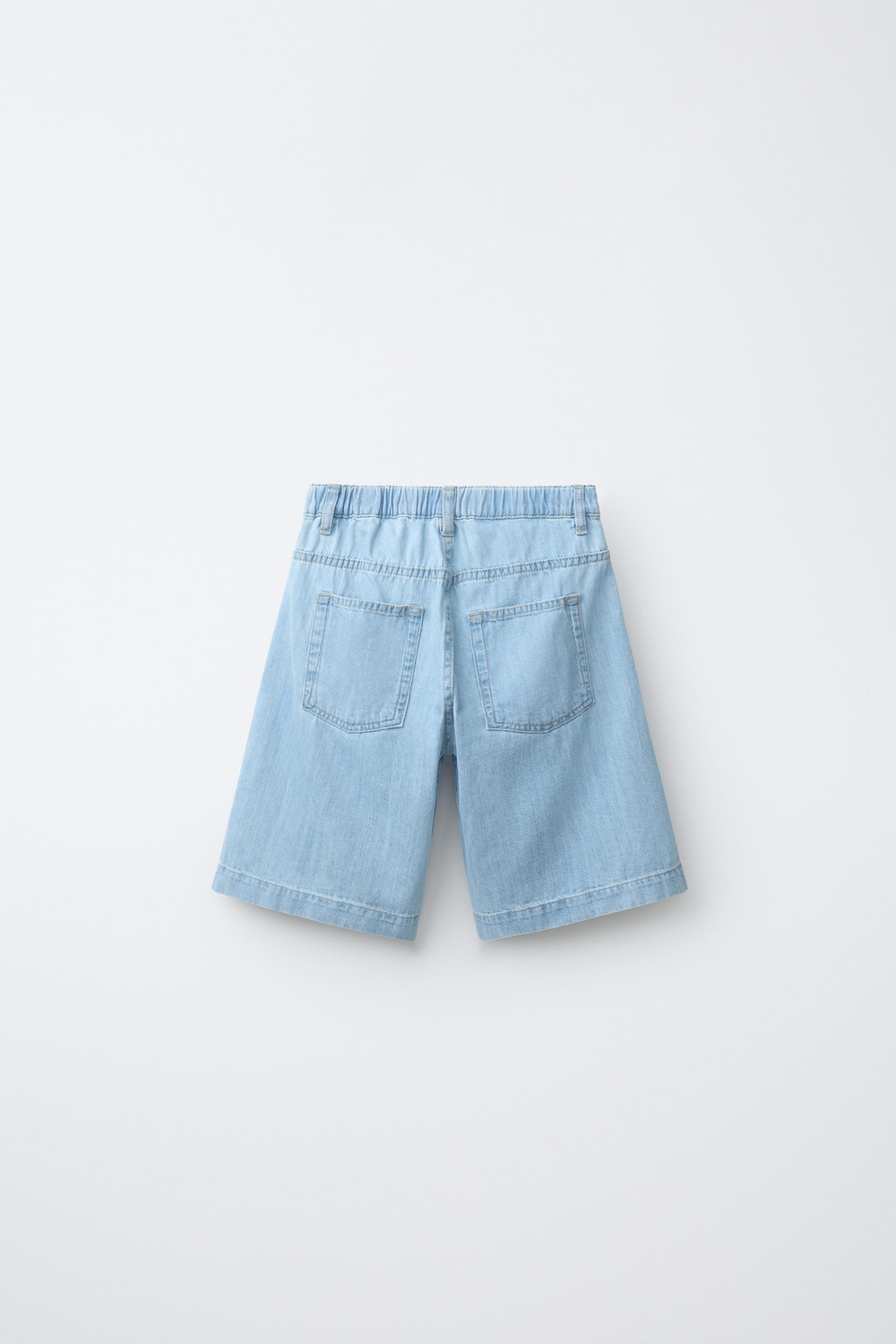 ZARA ДЛИННЫЕ ДЖИНСОВЫЕ ШОРТЫ, СИНИЙ