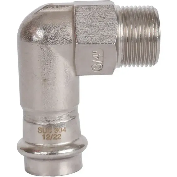 Угол ROMMER ВПр-НР 22х3/4" нержавеющая сталь 37985