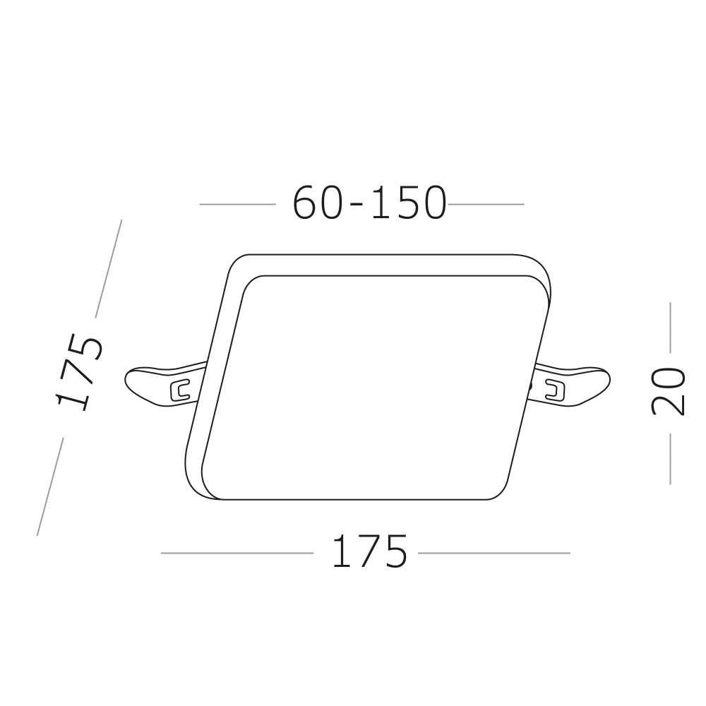 ST700.048.22 Св-к встр. Белый LED 1*22W 4000K 1 890Lm Ra80 180° IP44 L175xW175xH33 85-265V