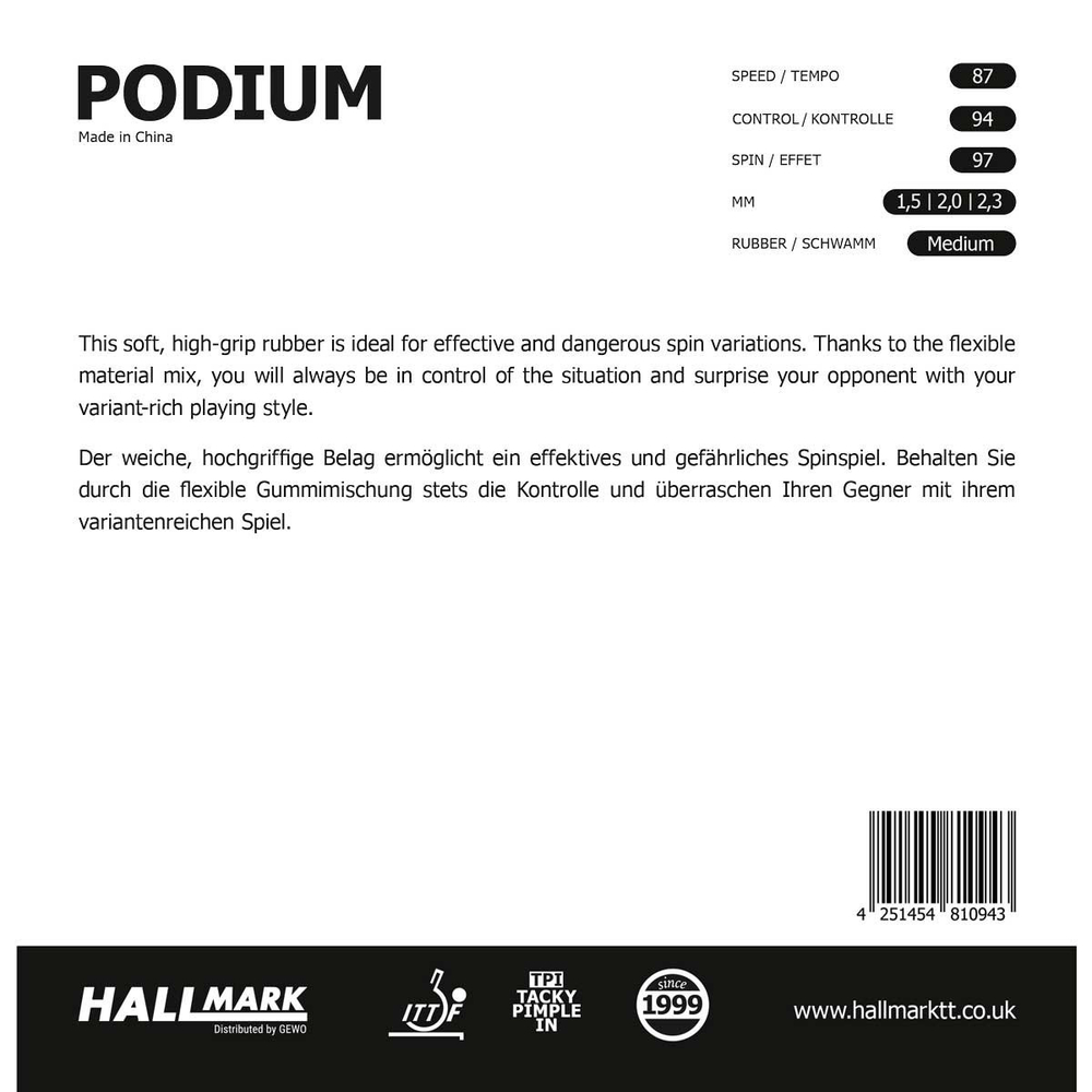 Накладка HALLMARK PODIUM