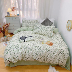 ZEPHYR HOME Двуспалка Фланель зеленые листья