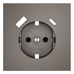 Накладка для розетки с заземлением и защитными шторками, с USB A+C, S70 (капучино)