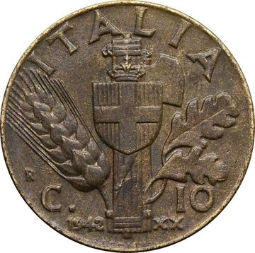 10 чентезимо 1942 Италия