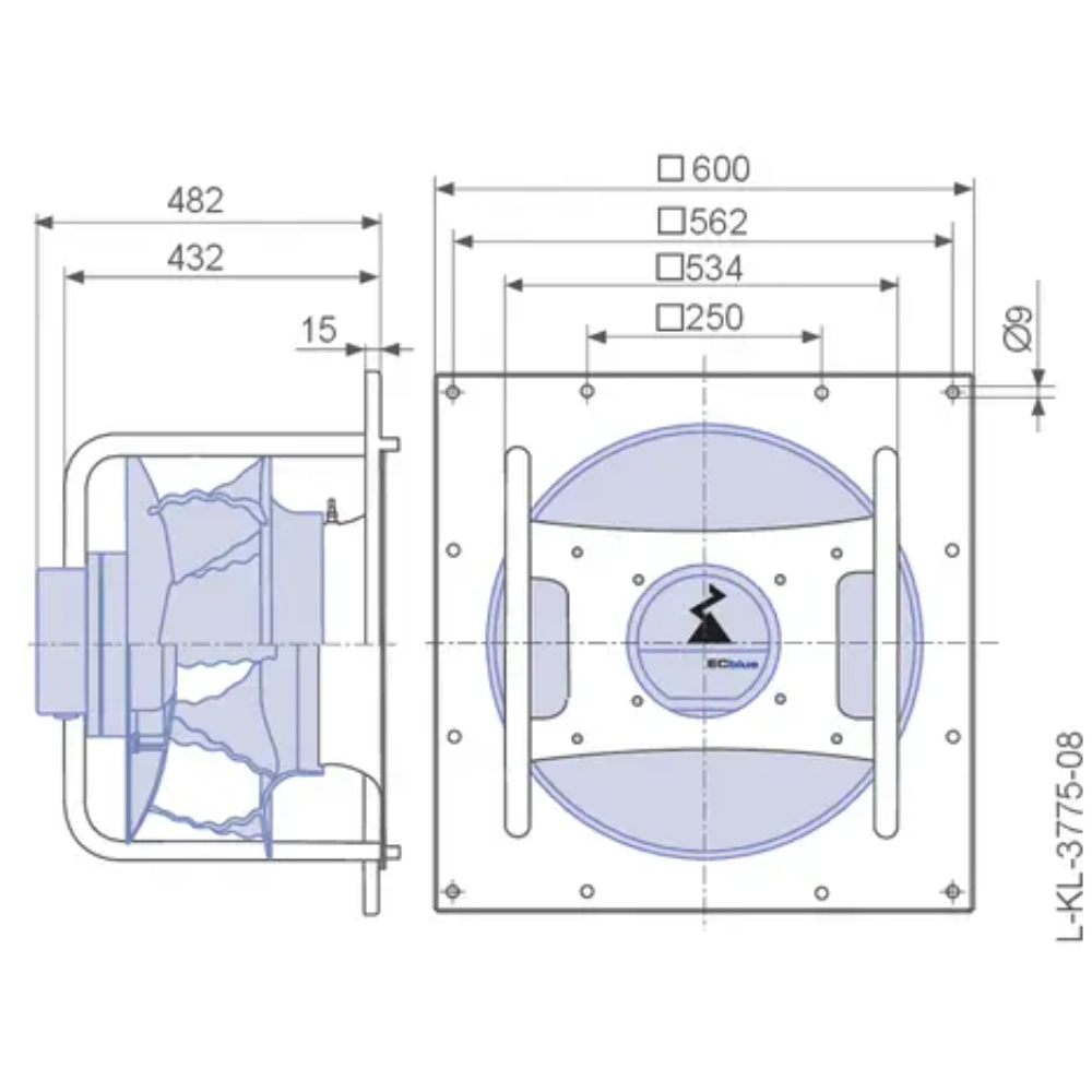 Модульный вентилятор Menerga Radial fan GR (ZIEHL-ABEGG ZAvblue)