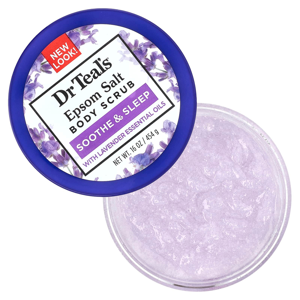 Dr. Teal's, скраб для тела с английской солью, лаванда, 454 г (16 унций)