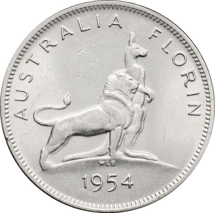 2 шиллинга (флорин) 1954 Австралия «Королевский визит в Австралию»