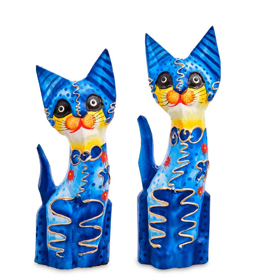 Decor and Gift 99-052 Фигурка «Кошка» н-р из двух 25, 20 см (албезия, о.Бали)