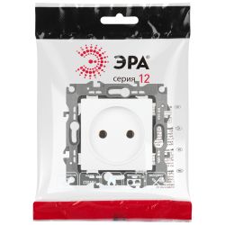 Розетка ЭРА Серия 12 12-2105-01М 2P 16А-250В белый матовый | Эра 12