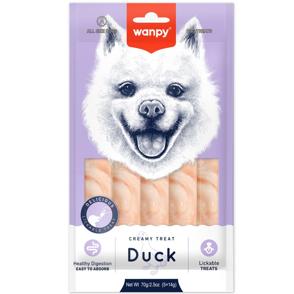 Wanpy Dog Крем лакомство для собак нежное пюре утка 70г Wanpy Dog Крем лакомство для собак нежное пюре утка 70г
