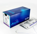 Нить рассасывающаяся Atramat ПГА фиолетовая 75см, игла колющая