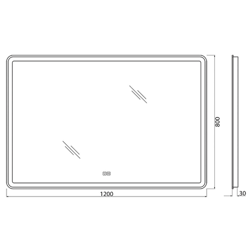 Зеркало BelBagno SPC-MAR-1200-800-LED-TCH-WARM с подсветкой с подогревом с сенсорным выключателем