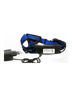 Фонарь аккумуляторный налобный E150 CREE 3Вт фокус 3 режима 220В пластик. черн. (бокс) Ultraflash 12188