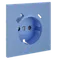 Накладка для розетки с заземлением и защитными шторками, с USB A+C Voltum S70 Деним VLS001015