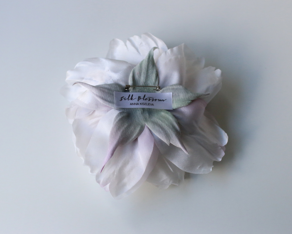 Брошь Роза из натурального шелка "Амели"