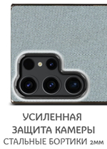 Дизайнерский чехол для SAMSUNG S23 ULTRA с мягкой тканевой поверхностью
