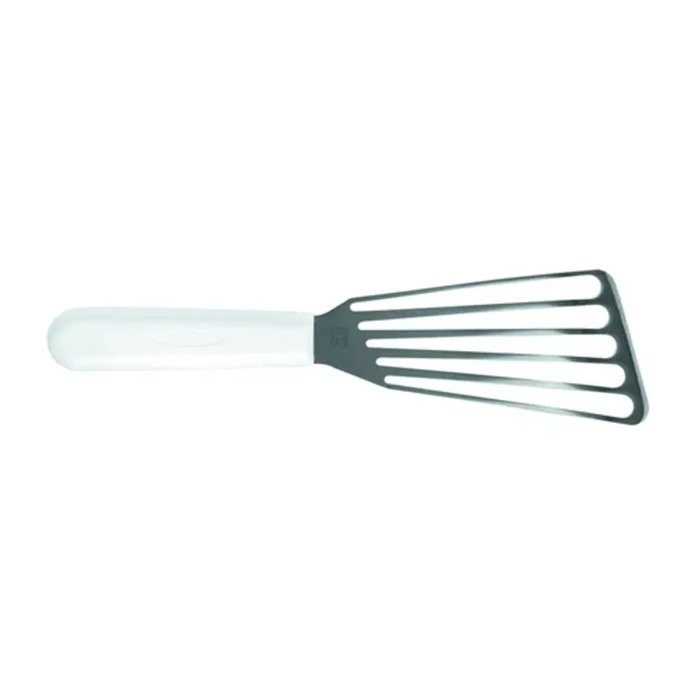 Лопатка 15,5*6,1 см перфорированная 29 см нерж. с пласт. ручкой черная Proff Chef Line