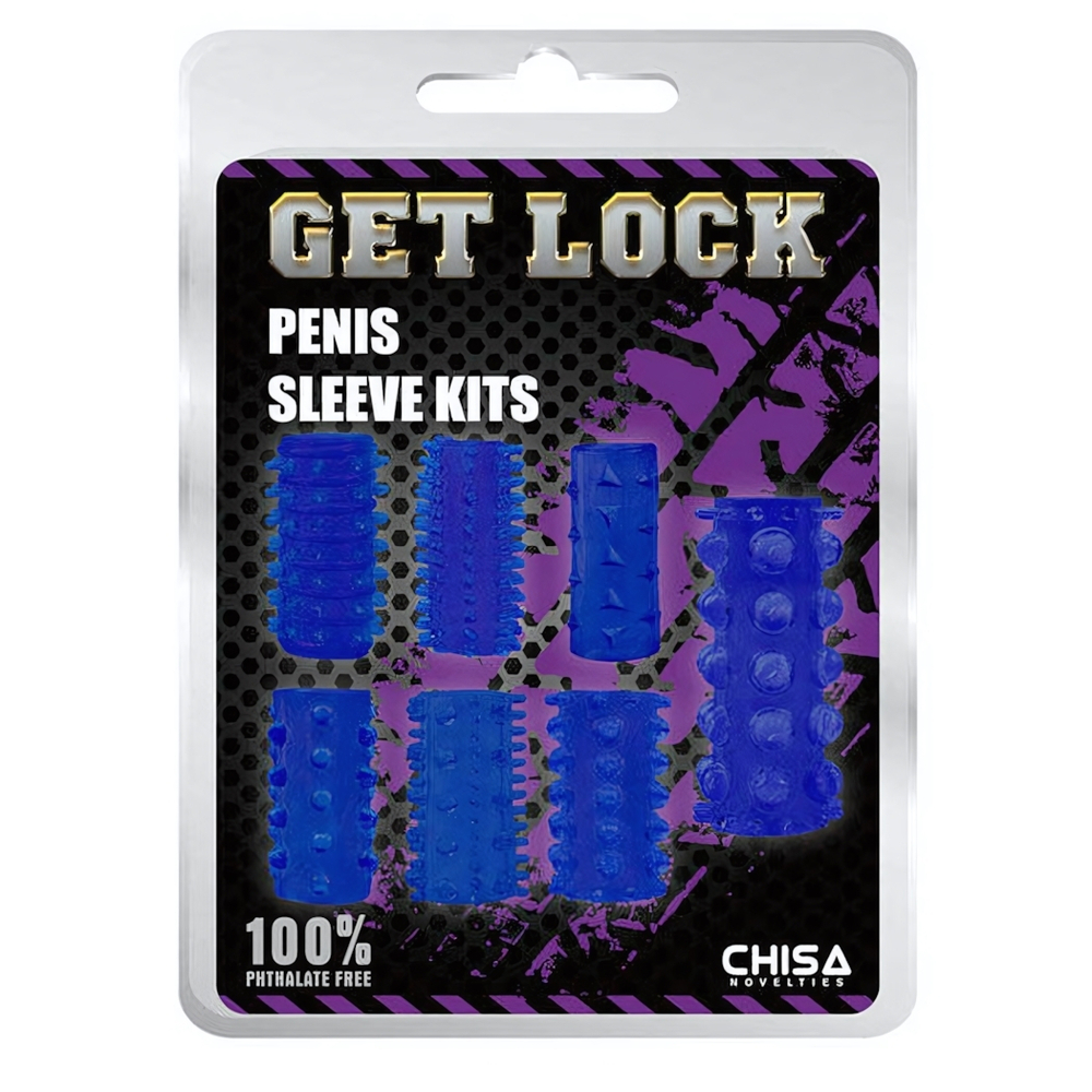 Набор насадок на пенис Penis Sleeve Kits Blue (Цвет: синий)