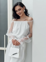 Блузка прозрачная с открытыми плечами