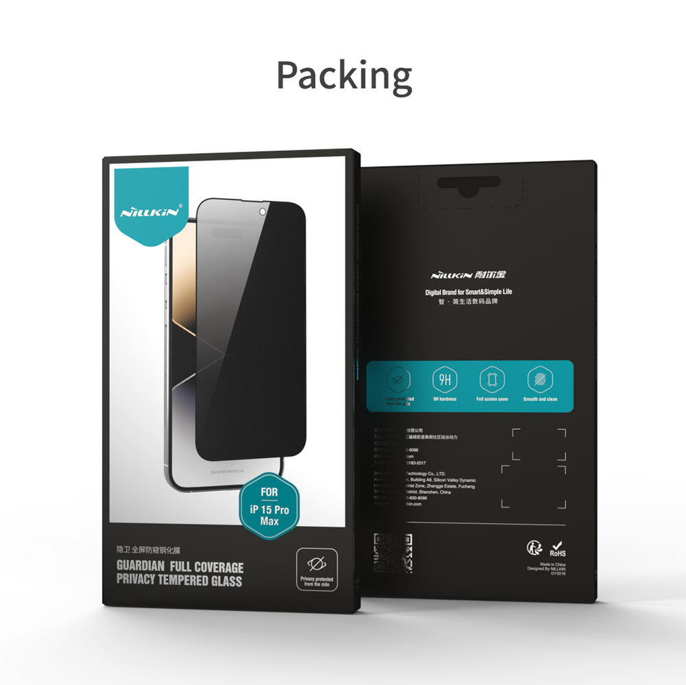 Стекло "Антишпион" от Nillkin для смартфона iPhone 15 Pro Max, серия Guardian Privacy Tempered Glass Screen Proetector