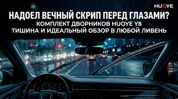 Надоел вечный скрип перед глазами? Комплект дворников HUOYE Y8 — тишина и идеальный обзор в любой ливень Надоел вечный скрип перед глазами? Комплект дворников HUOYE Y8 — тишина и идеальный обзор в любой ливень