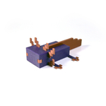 Аксолотль MineCraft стилизованный (из игры Майнкрафт), 3D Печать, 7х5х10см, медно-фиолетовый